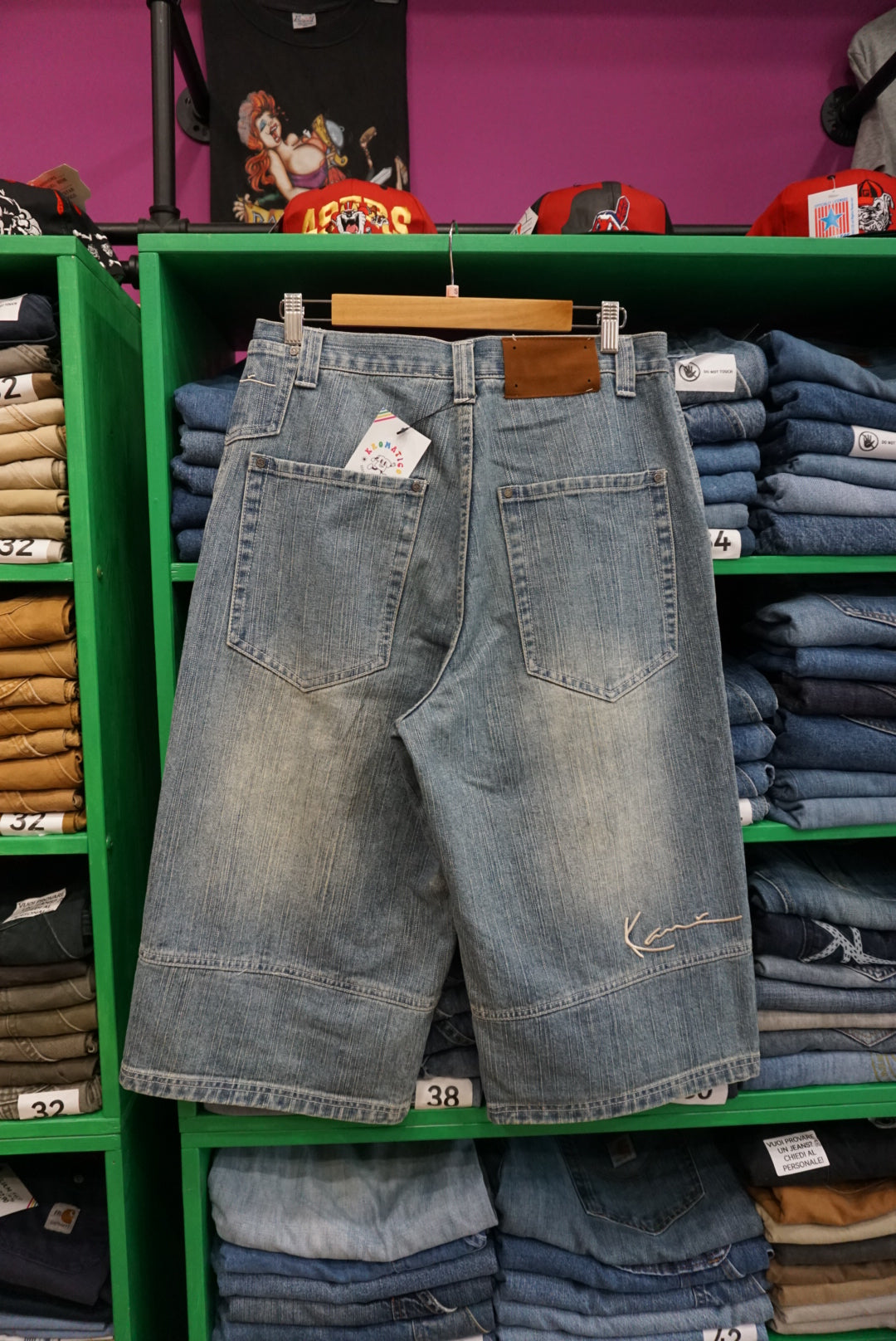 PANTALONCINO JORTS IN DENIM KARL KANI VINTAGE TAGLIA 30