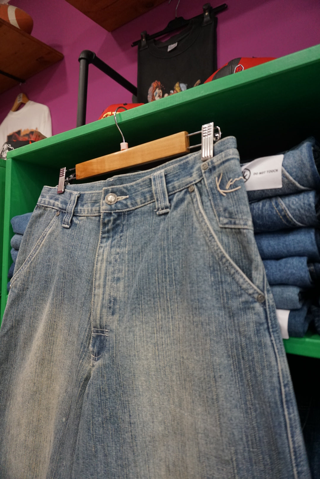 PANTALONCINO JORTS IN DENIM KARL KANI VINTAGE TAGLIA 30